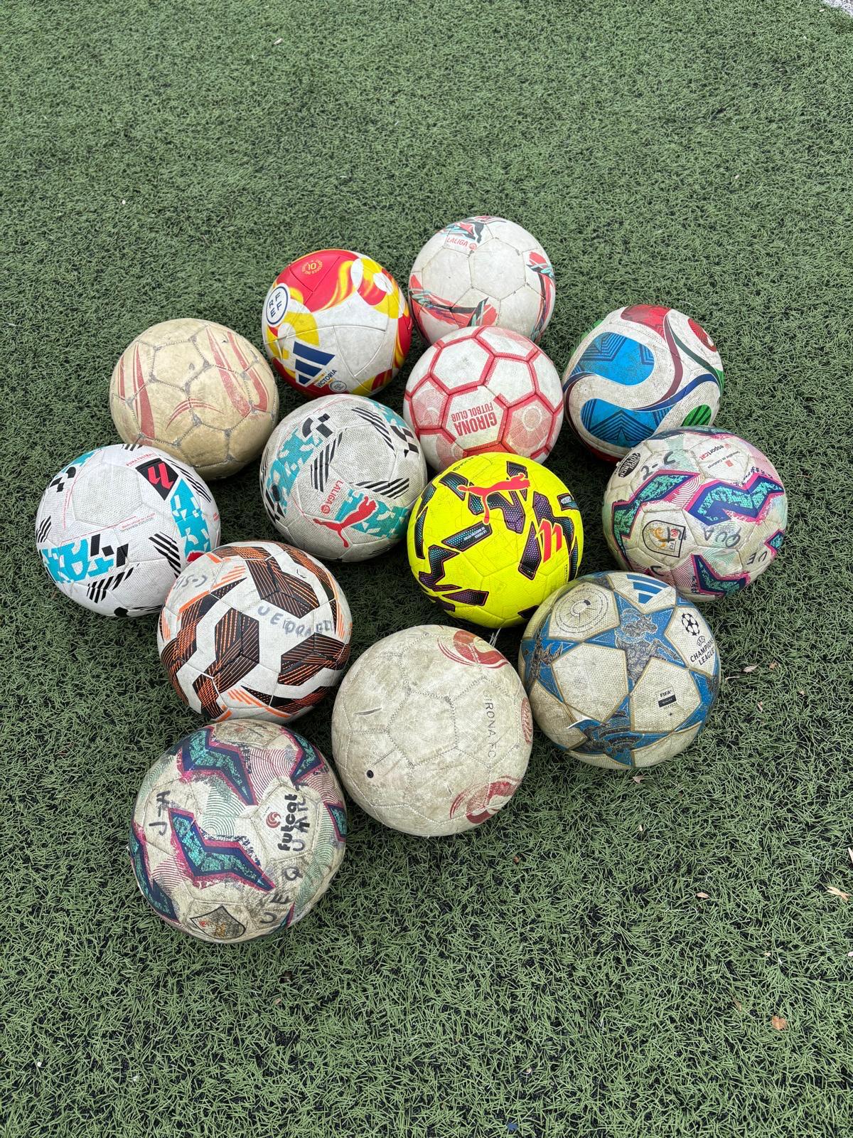 Balones de todas las medidas preparados para la sesión